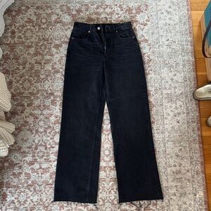 Zara Full Length TRF High Rise Wide Leg Jeans